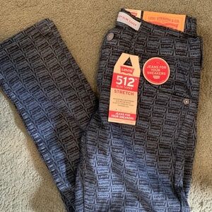 Blue Textured Pattern Jeans